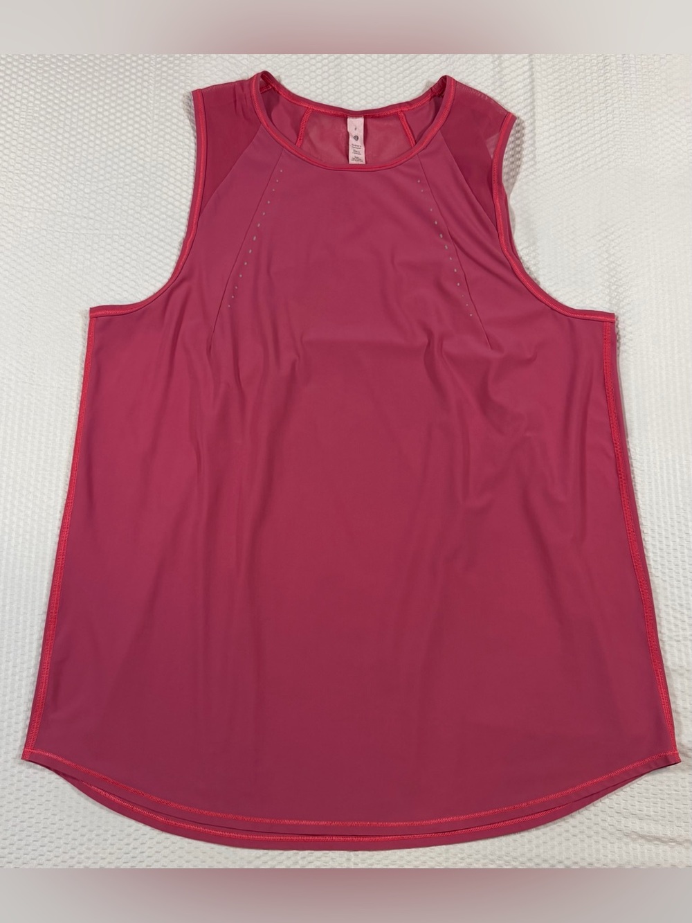 Lululemon Sculpt Tank Top Women’s 8 Pink Mesh Reflective Running Workout LW1DZQS